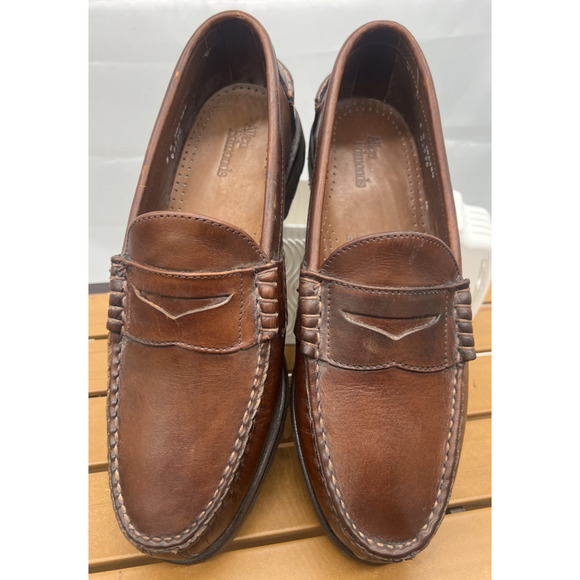New! Allen Edmonds Rockland Brown Leather Penny Loafers Lug Sole Mens 8 D main image 10